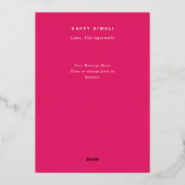 Lotus Happy Diwali Holiday Foto Gold Karte (Rückseite)