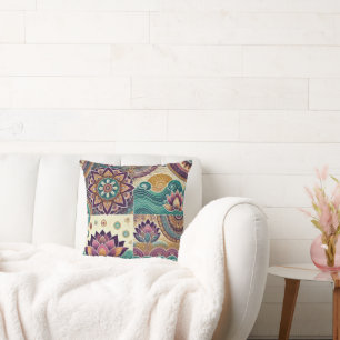 Lotus Harmony Pillow Boho Summer Zuhause Accent Kissen