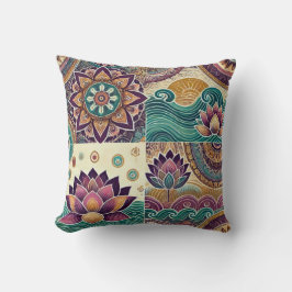 Lotus Harmony Pillow Boho Summer Zuhause Accent Kissen