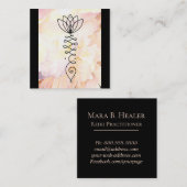 *~* Lotus Heart Peony Blume Floral Reiki Yoga Quadratische Visitenkarte (Vorne/Hinten)