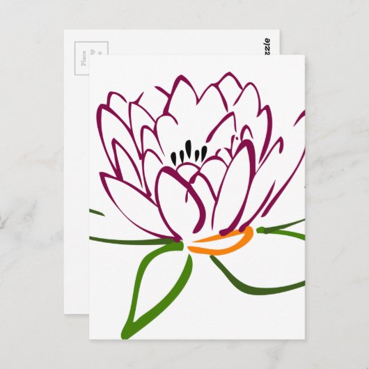 Lotus Heart Postkarte (Vorne/Hinten)