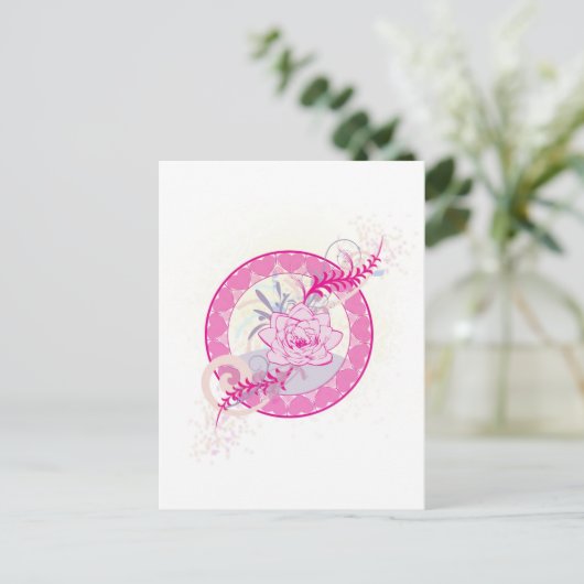 Lotus Heart Postkarte (Stehend Vorderseite)