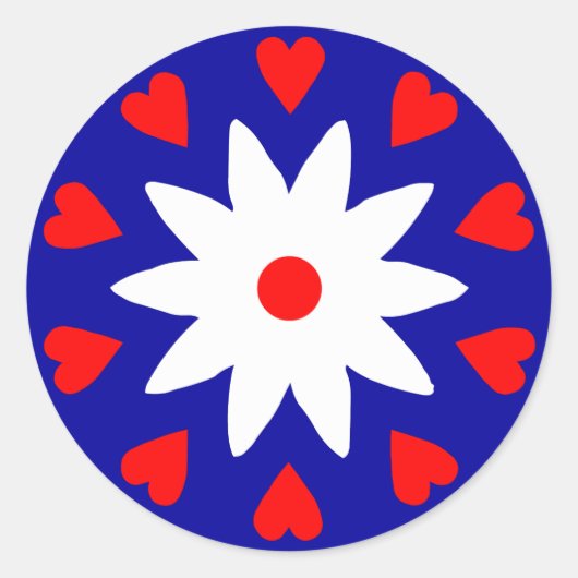 Lotus Heart Runder Aufkleber (Vorderseite)