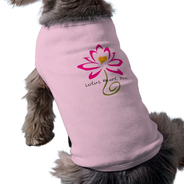 Lotus Heart Zen Hundeshirt T-Shirt (Schwarz)