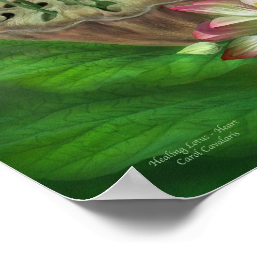 Lotus Heilung - Herz-Chakra Art Poster/Print Poster (Ecke)