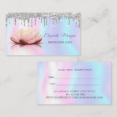 Lotus Holographic Glitzer Tropfens Terminkarte (Vorne/Hinten)