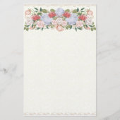 Lotus, Hydrangea und Rose Floral Hedge Stationieru Briefpapier (Vorderseite)