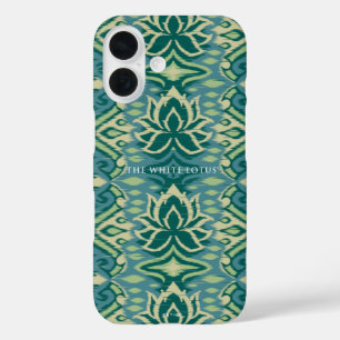 Lotus Ikat Muster - Der weiße Lotus iPhone 16 Hülle