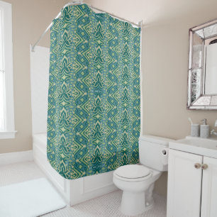 Lotus Ikat Muster - Der weiße Lotus Duschvorhang