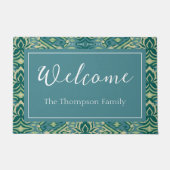 Lotus Ikat Muster - Der weiße Lotus Fußmatte (Vorderseite)