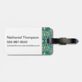 Lotus Ikat Muster - Der weiße Lotus Gepäckanhänger (Rückseite horizontal)