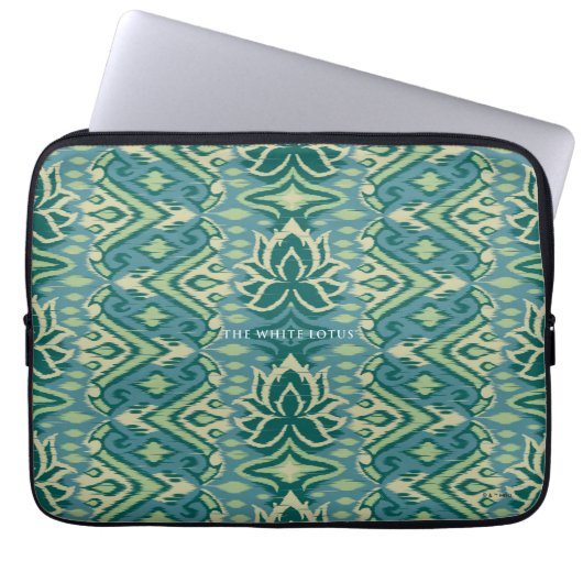 Lotus Ikat Muster - Der weiße Lotus Laptopschutzhülle (Vorderseite)