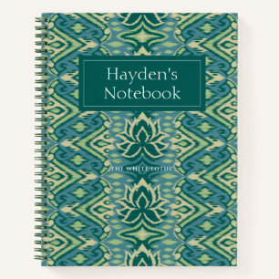 Lotus Ikat Muster - Der weiße Lotus Notizblock