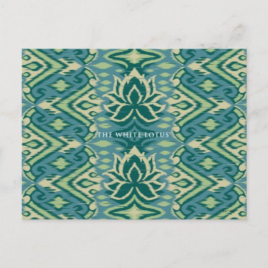 Lotus Ikat Muster - Der weiße Lotus Postkarte (Vorderseite)