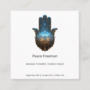Lotus-Illumination Hamsa-Hand-Design Quadratische Visitenkarte