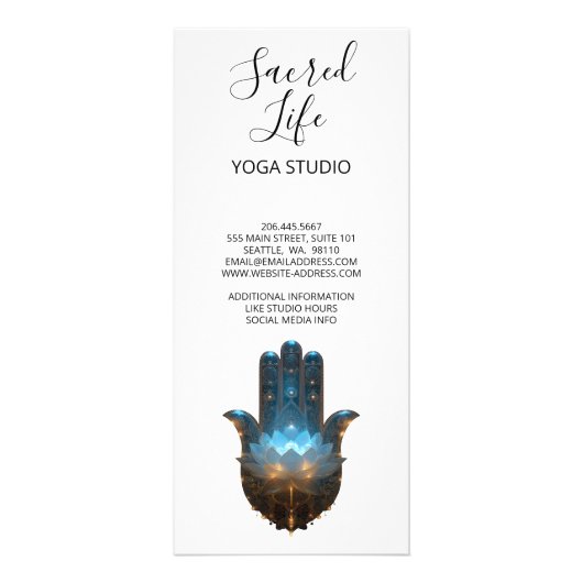 Lotus-Illumination | Hamsa-Hand-Design Werbekarte (Hinten)