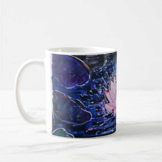Lotus im dunklen Wasser Kaffeetasse (Links)