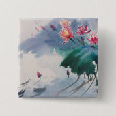 Lotus im Teich Button (Vorderseite)