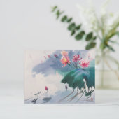 Lotus im Teich Postkarte (Stehend Vorderseite)
