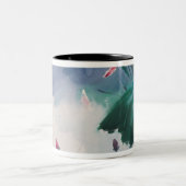 Lotus im Teich Zweifarbige Tasse (Mittel)