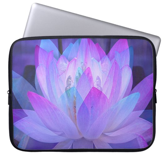 Lotus in Blau... Laptopschutzhülle (Vorderseite)