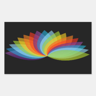 Lotus in den verschiedenen Farben Rechteckiger Aufkleber
