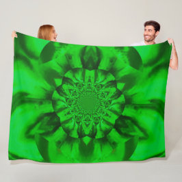 Lotus in Green Satin Fleece Blanket