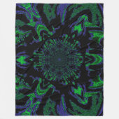 Lotus in Green und Blue Satin Fleece Blanket (Vorderseite)