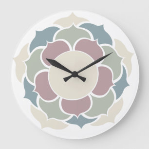 Lotus in Pastell Große Wanduhr