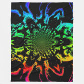 Lotus in Schwarz und Regenbogen Satin Fleece Blank (Vorderseite)