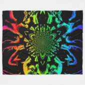 Lotus in Schwarz und Regenbogen Satin Fleece Blank (Vorderseite (Horizontal))