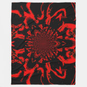 Lotus in Schwarz und Rot-Satin Fleece Blanket (Vorderseite)