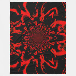 Lotus in Schwarz und Rot-Satin Fleece Blanket