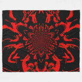 Lotus in Schwarz und Rot-Satin Fleece Blanket (Vorderseite (Horizontal))