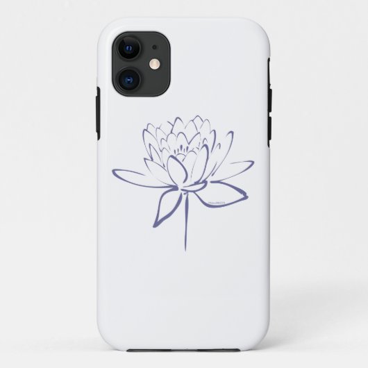 Lotus-Kalligraphie (blau) Case-Mate iPhone Hülle (Rückseite)