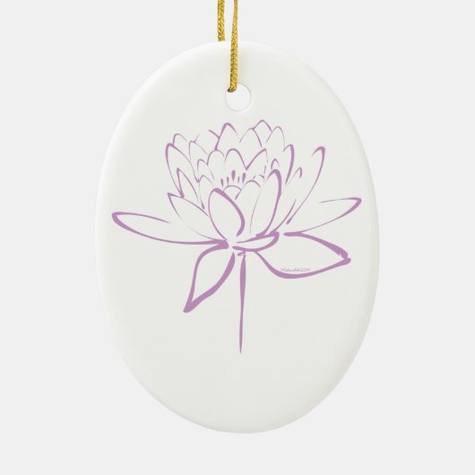 Lotus-Kalligraphie (Lavendel) Keramik Ornament (Hinten)