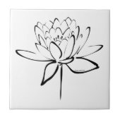 Lotus-Kalligraphie (Schwarzes) Fliese (Vorderseite)