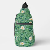 Lotus Lagoon Muster - Der weiße Lotus Crossbody Bag (Vorderseite)