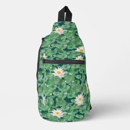 Lotus Lagoon Muster - Der weiße Lotus Crossbody Bag (Vorderseite)