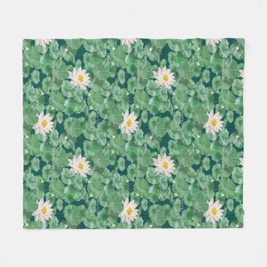 Lotus Lagoon Muster - Der weiße Lotus Fleecedecke (Vorderseite (Horizontal))