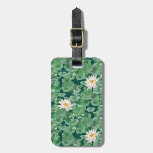 Lotus Lagoon Muster - Der weiße Lotus Gepäckanhänger (Vorderseite vertikal)