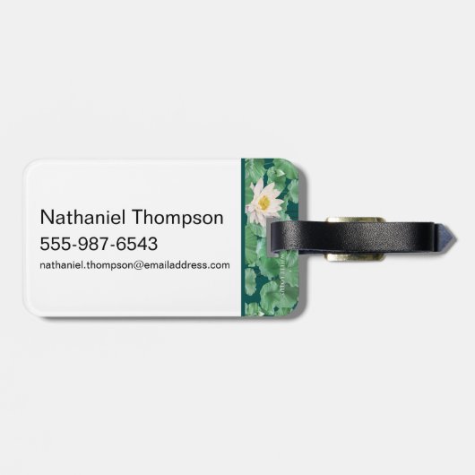 Lotus Lagoon Muster - Der weiße Lotus Gepäckanhänger (Rückseite horizontal)