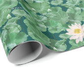 Lotus Lagoon Muster - Der weiße Lotus Geschenkpapier (Rolleneckpunkt)