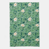 Lotus Lagoon Muster - Der weiße Lotus Geschirrtuch (Vertikal)