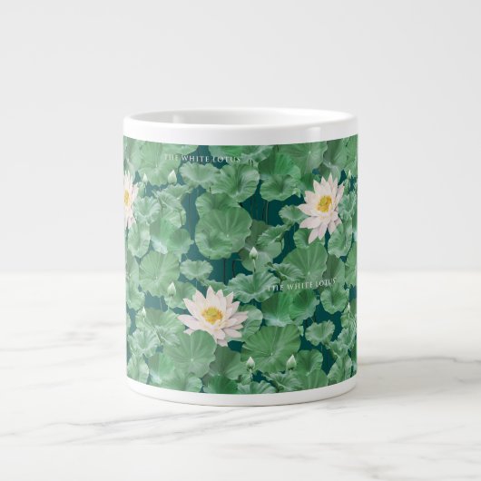 Lotus Lagoon Muster - Der weiße Lotus Jumbo-Tasse (Vorderseite)