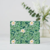 Lotus Lagoon Muster - Der weiße Lotus Postkarte (Stehend Vorderseite)