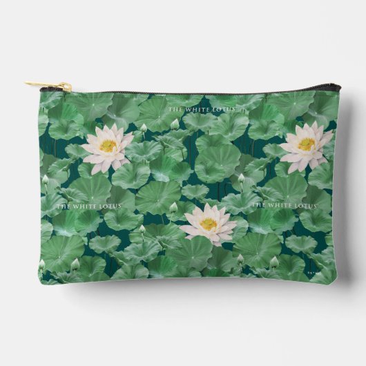 Lotus Lagoon Muster - Der weiße Lotus Zubehörtasche (Vorderseite)