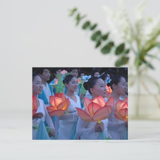 Lotus Lantern Postkarte (Stehend Vorderseite)