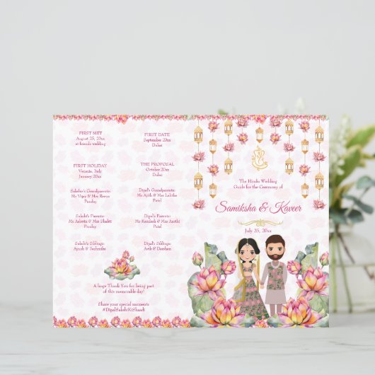 Lotus lanterns Indian Hochzeitsrituals Programm (Stehend Vorderseite)