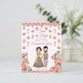 Lotus lanterns indische Hochzeit speichern das Dat (Stehend Vorderseite)